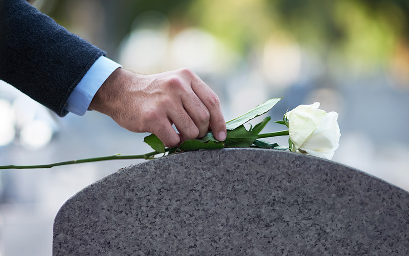 Tombstone with Flower