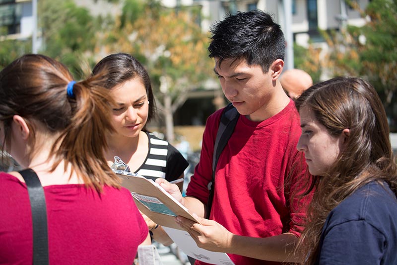 Students sign up on National Voter Registration Day.
