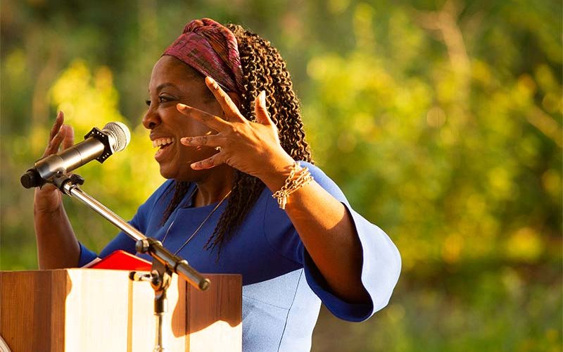 Charlesetta Medina delivers the 2019 Women's History Month keynote address.