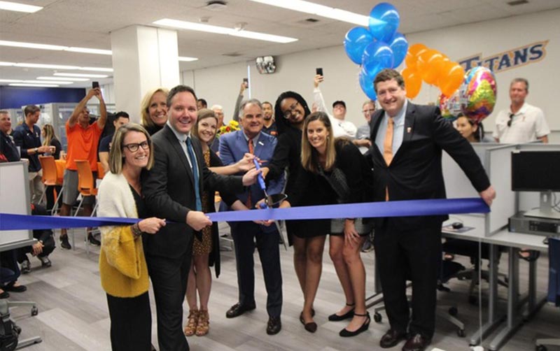 Ribbon cutting of Athletics Academic Services