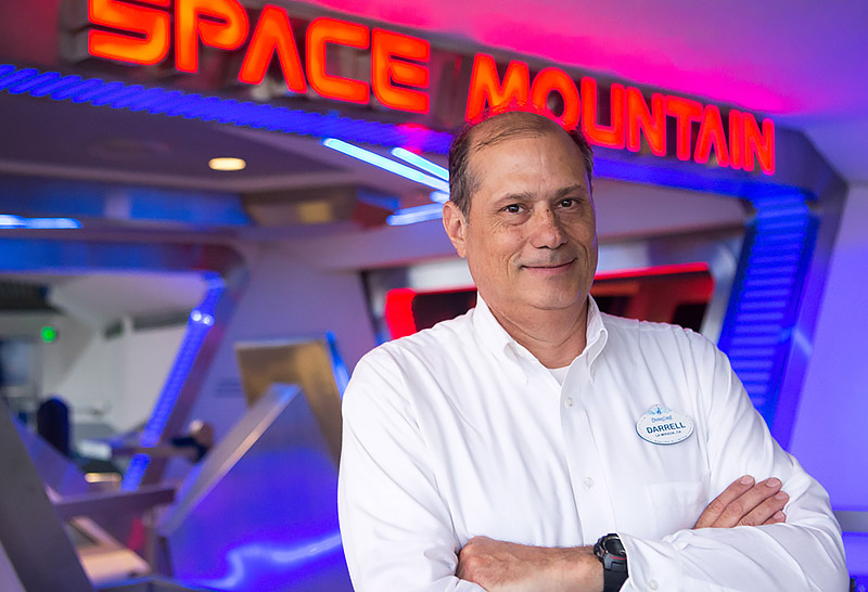 Darrell Jodoin in front of Space Mountain at Disneyland.