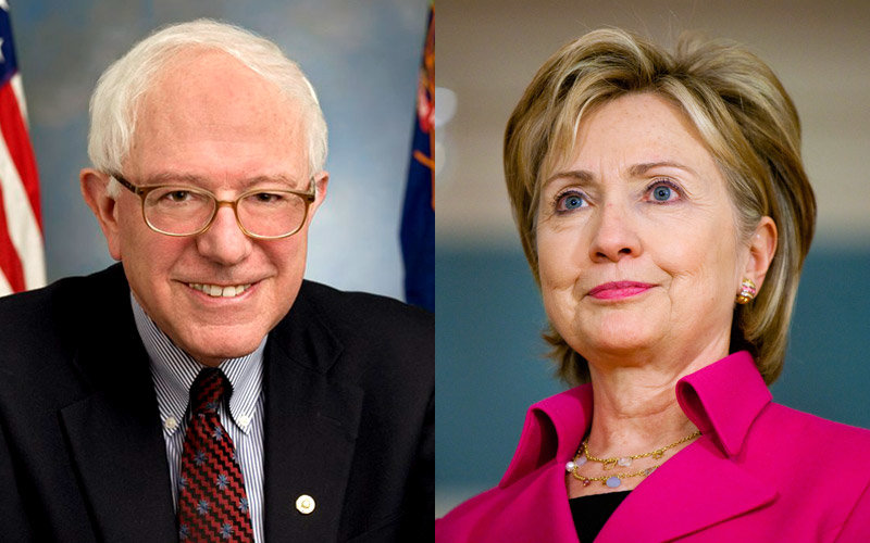 Bernie Sanders and Hilary Clinton