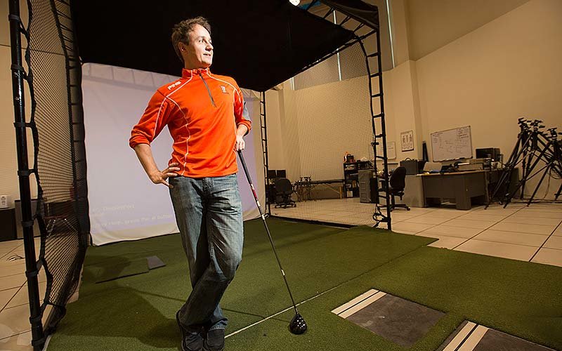 Scott Lynn at golf research facility