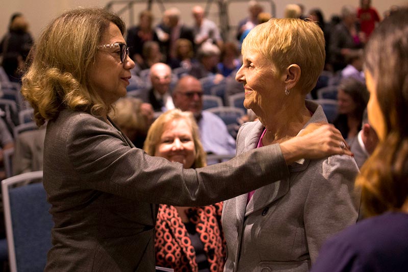 President Mildred Garcia with Margaret Gordon.