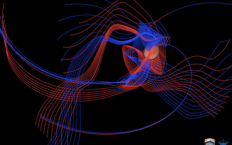 Computer illustration of gravitational waves detected