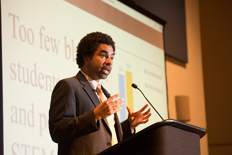 Joel Abraham delivering keynote address.