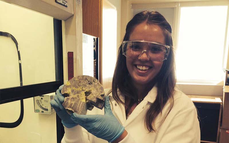 Kylie Caesar working in lab