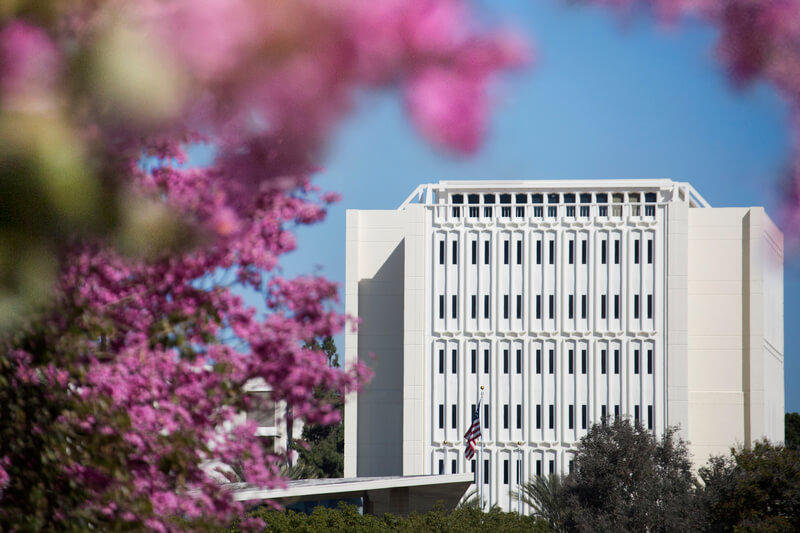Scenic view of Langsdorf hall
