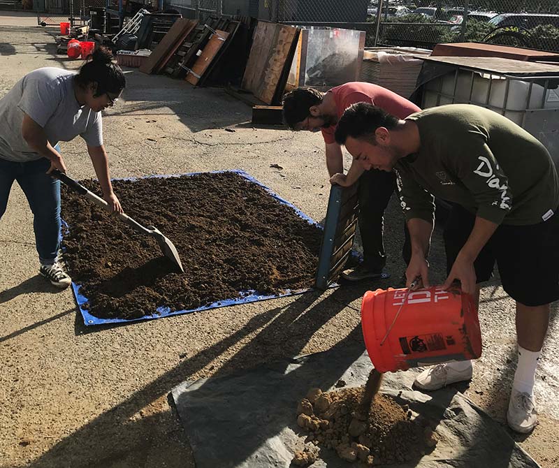 Students research mudslides
