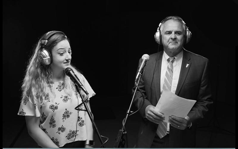 Alumna Rachel Herzog and President Fram Virjee