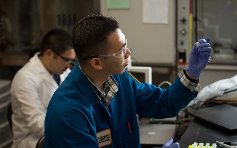 Student in lab