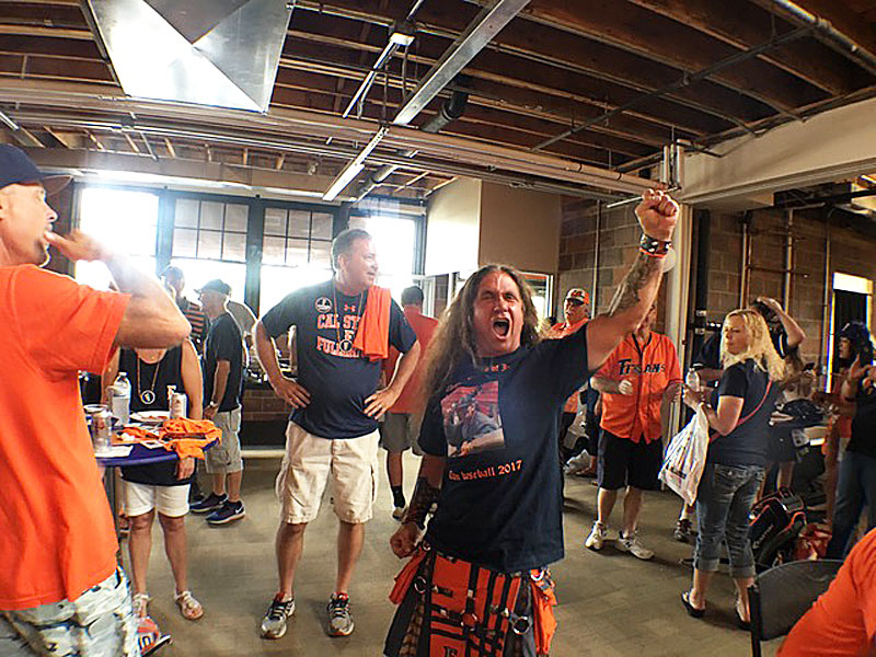 Super Fan Keith shouting.
