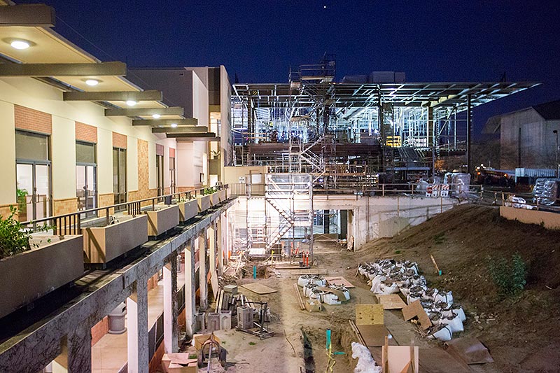 Interior ducting and electrical elements begin to be installed in TSU expansion.