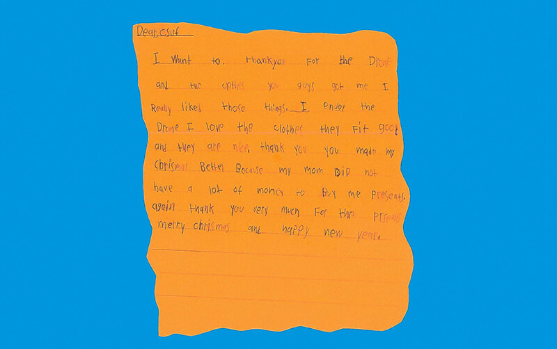 Thank You letter from Tuffy's Tidings