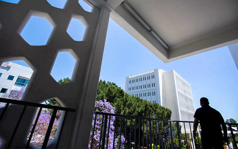 View of Langsdorf Hall from McCarthy Hall