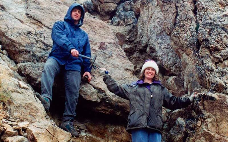 Michael and Christine Irwin on a mountainside