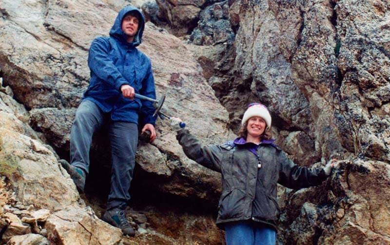 Michael and Christine Irwin on a mountainside