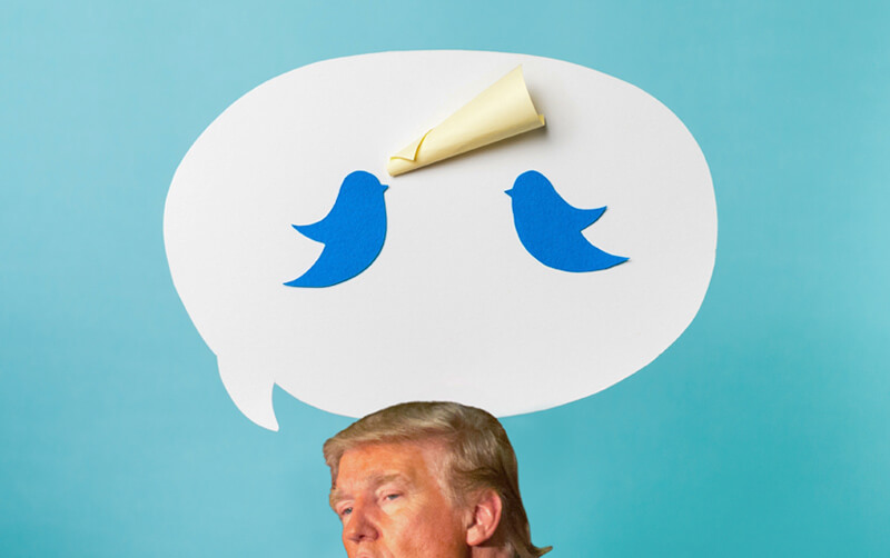 Trump Illustration with Social Media, Trump Photo Courtesy Matt A.J