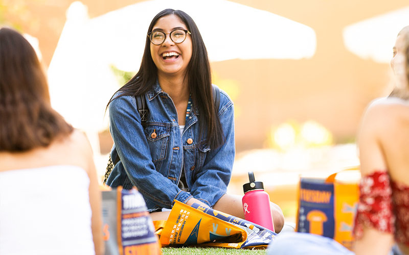 Happy student smiling