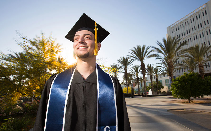 Student in Graduation Attire