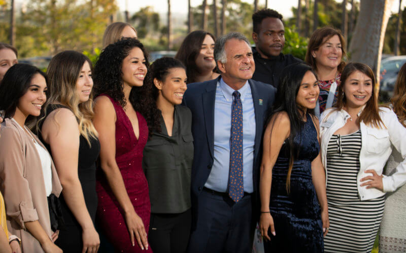 President Virjee with Guardian Scholars