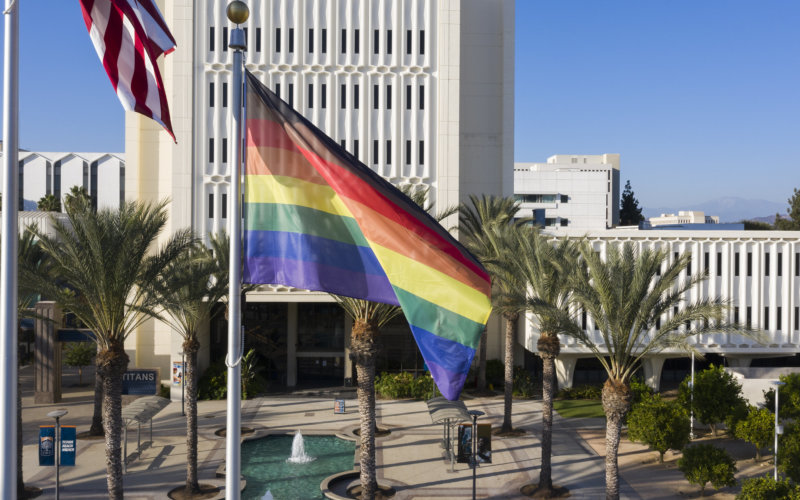 CSUF with LGBTQ Flag