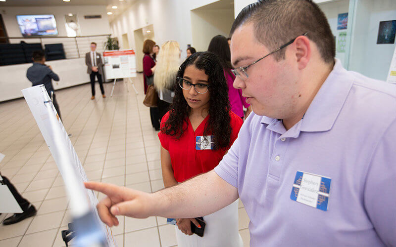 Stephen Gonzalez presents at McNair research symposium