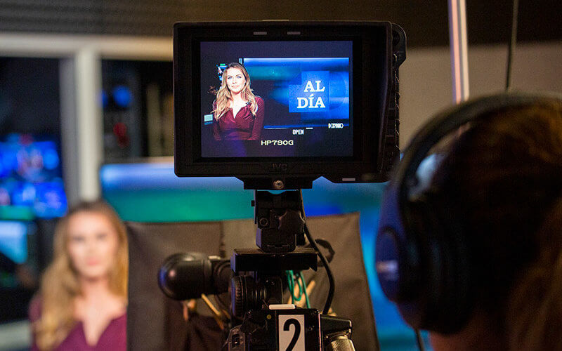 Al Día Studio Camera with news anchor