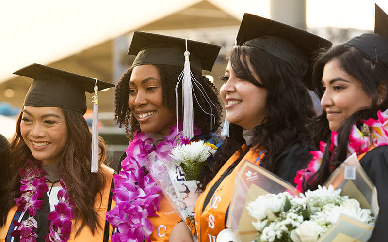 Diverse student graduates