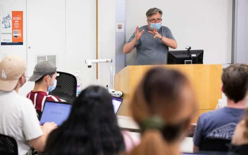 Professor Alexei Shevchenko leads a discussion on the history of global Russian relations.