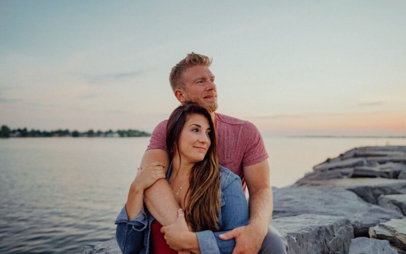 Nick and Brittany at sunset