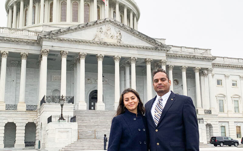 Kamille and Joseph Morales in front of U.S. Capitol Building