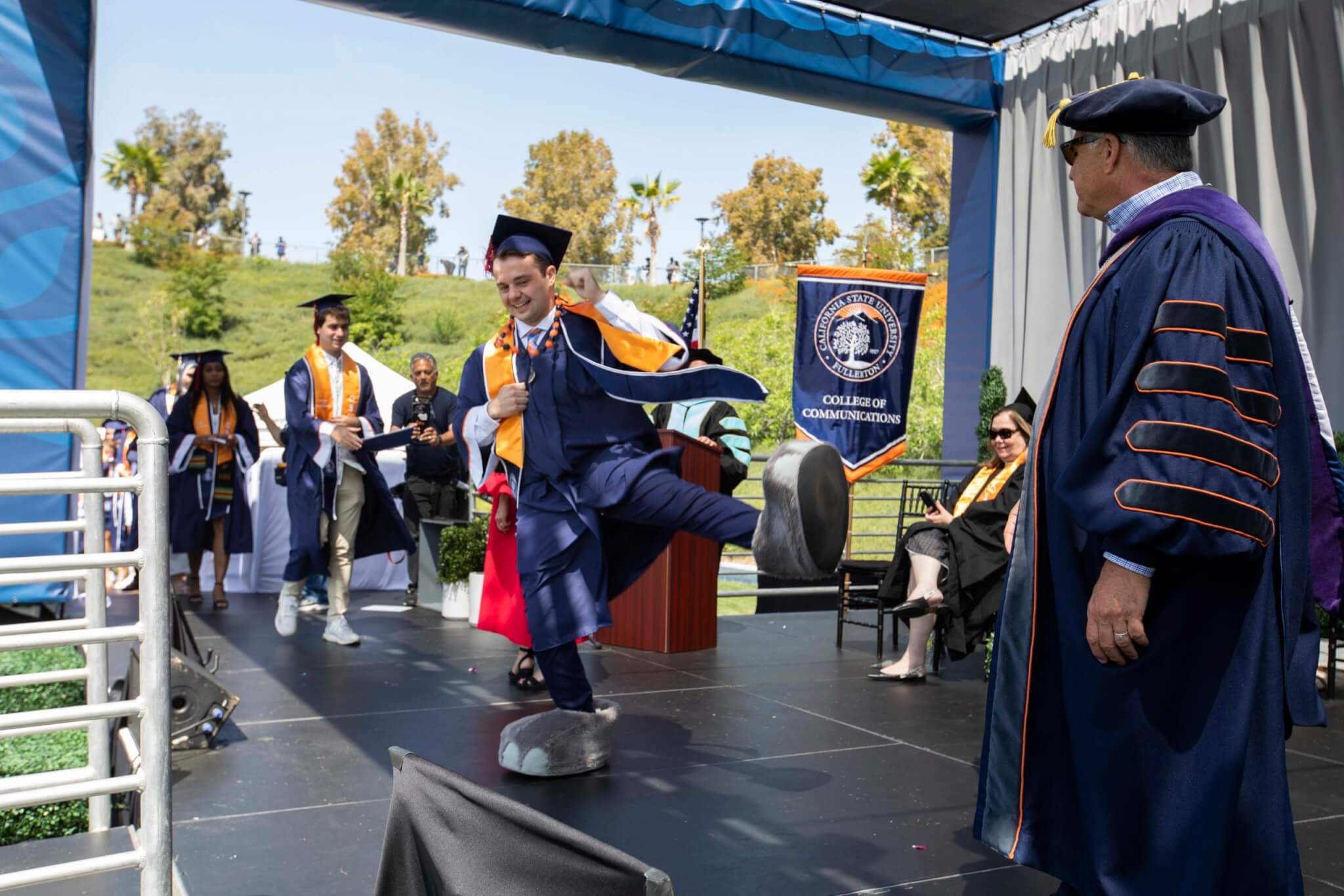 Tuffy Struts the Commencement Stage CSUF News