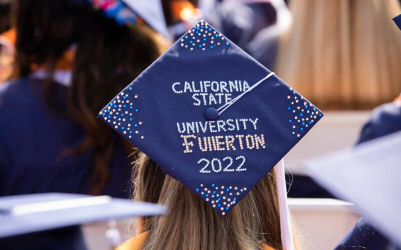 Decorated grad cap: California State University, Fullerton - 2022
