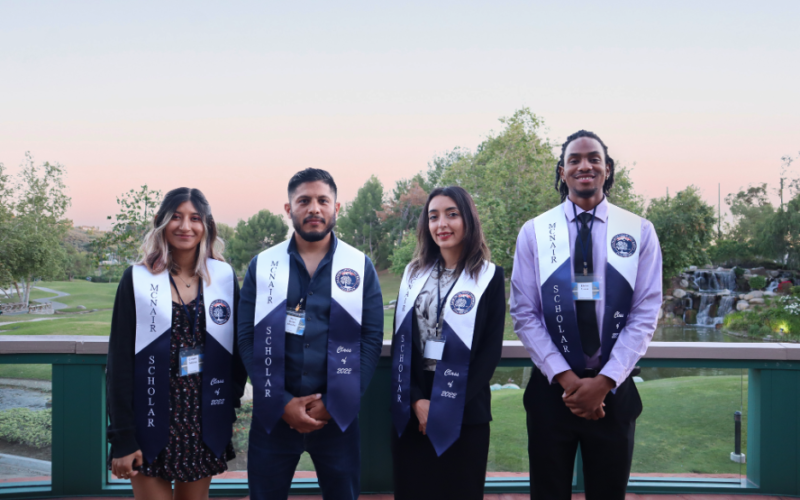 Graduating McNair Scholars Celeste Salinas, Marlo Morales, Noora Ghadiri, & Elston Lewis