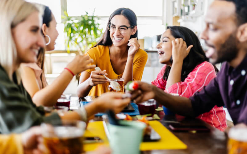 Students talk to each other