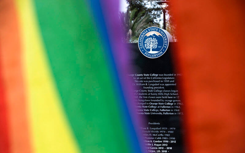 LGBTQ Flags frame CSUF seal