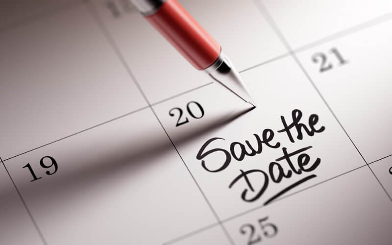 Save the date written on a personal calendar
