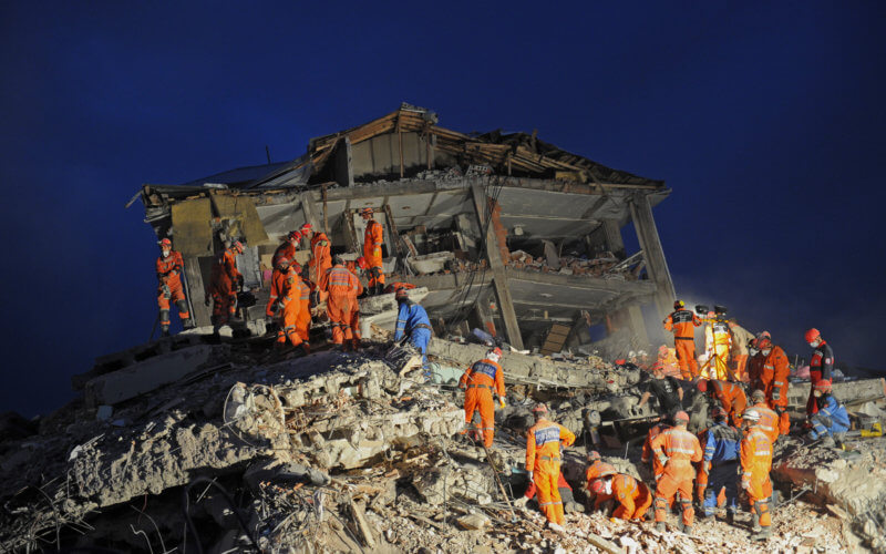 Houses damaged by the earthquake in Elazig Turkey