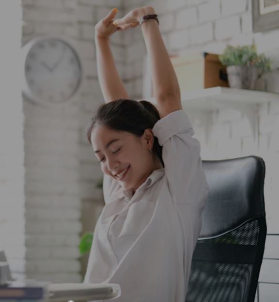 A Woman Stretching