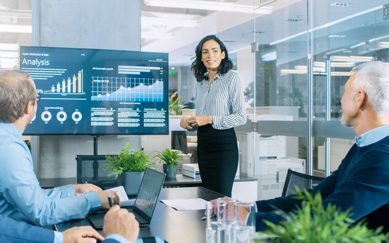 Stock photo of a sales presentation