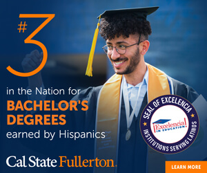 #3 in the Nation for BACHELOR' DEGREES earned by Hispanics