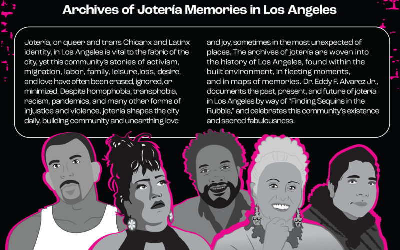 Flier of event with four of the featured activists or artists against a black background