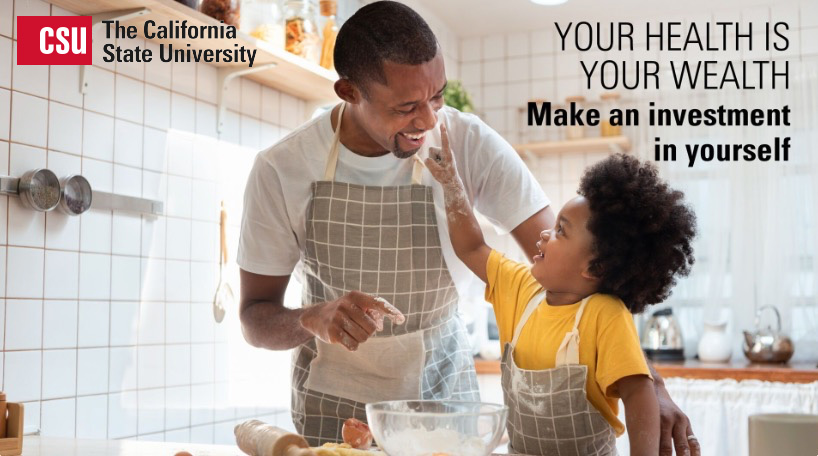 man and child in the kitchen