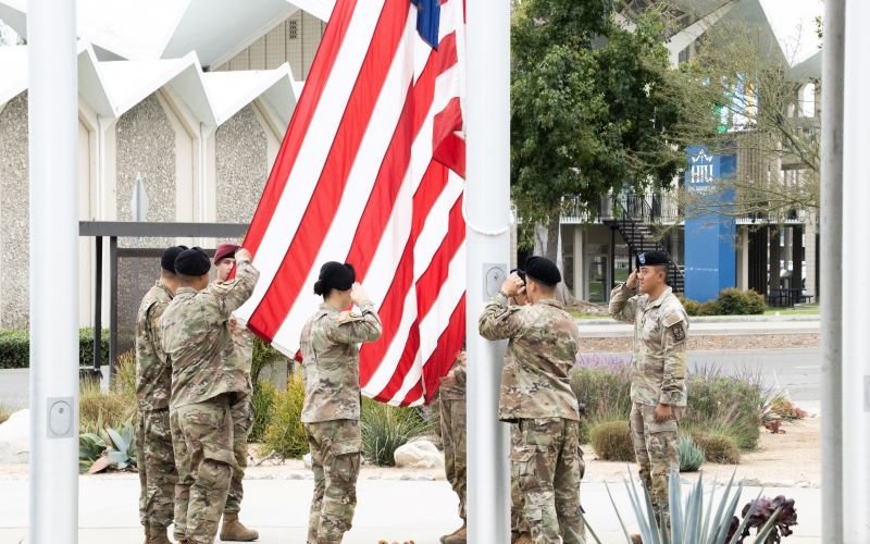 CSUF ROTC Cadets Rasing & Saluting American Flag November 2023