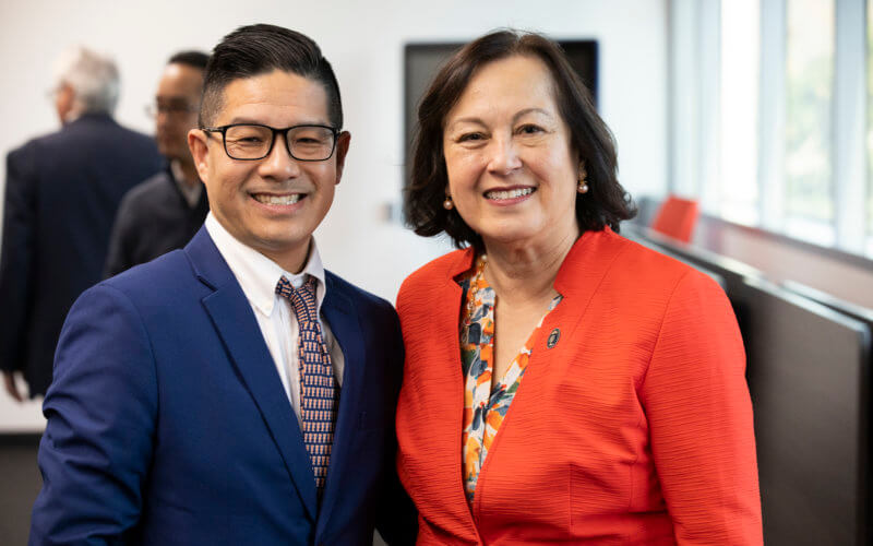 Tam Nguyen and President Sylvia Alva