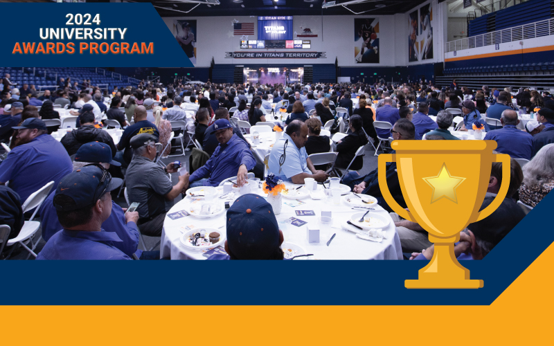 Faculty and staff at the UAP awards in Titan Gym