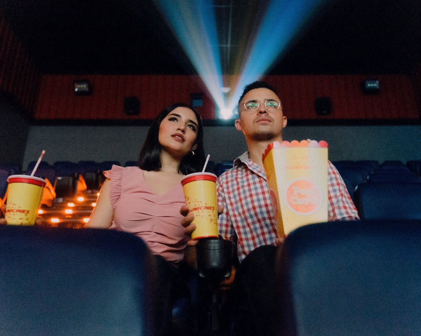 A couple watching a movie