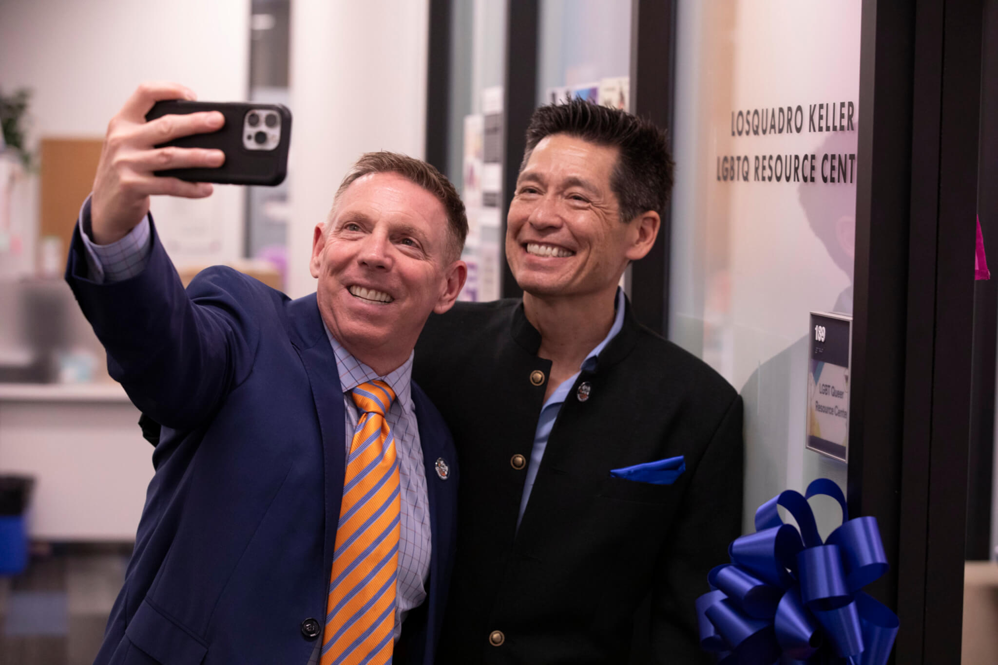 Alum Michael Losquadro and Dr. Brian Keller at the LGBTQ Center named after them