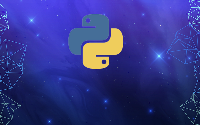 Blue background with yellow and blue python logo